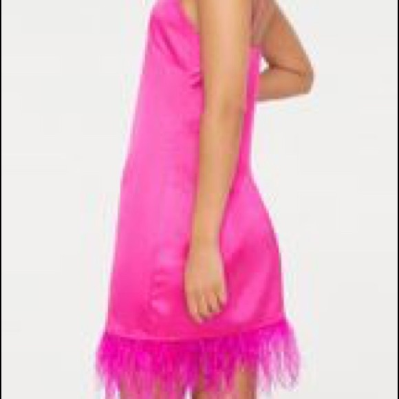 PRETTYLITTLETHING MAGENTA SATIN SLIP DRESS - Picture 2 of 5